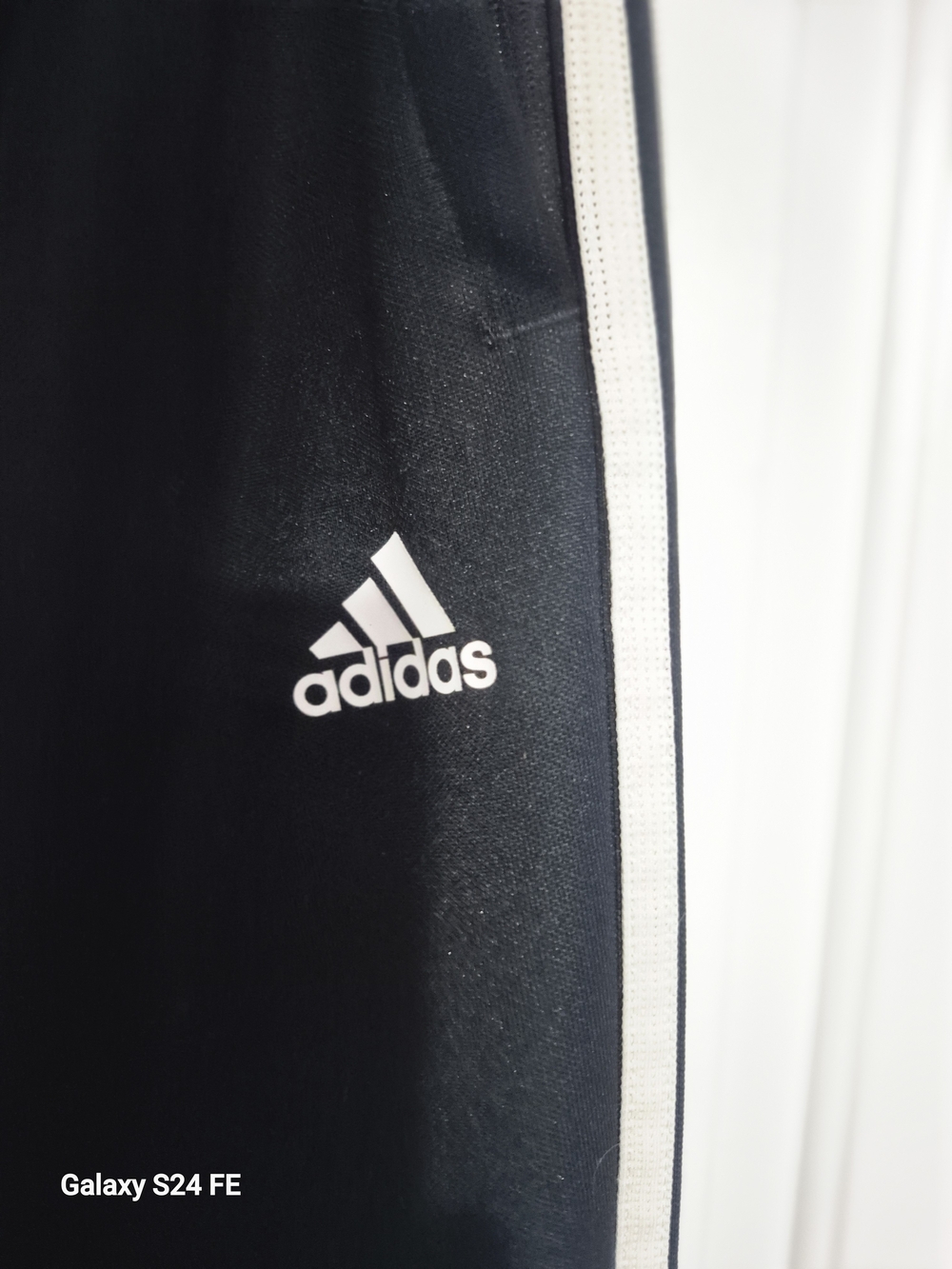 Adidas Women Black Track Pants with White Stripes - Picture 3 of 5
